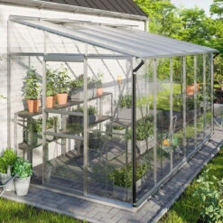 Serre Adossée Ida 7,8m² En Aluminium Anodisé Et Vitrage Combiné - Vitavia